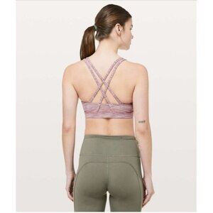 Lululemon Energy Bra Arrow Jacquard Antique Bark Copper Coil Sz 8 Gym Sports